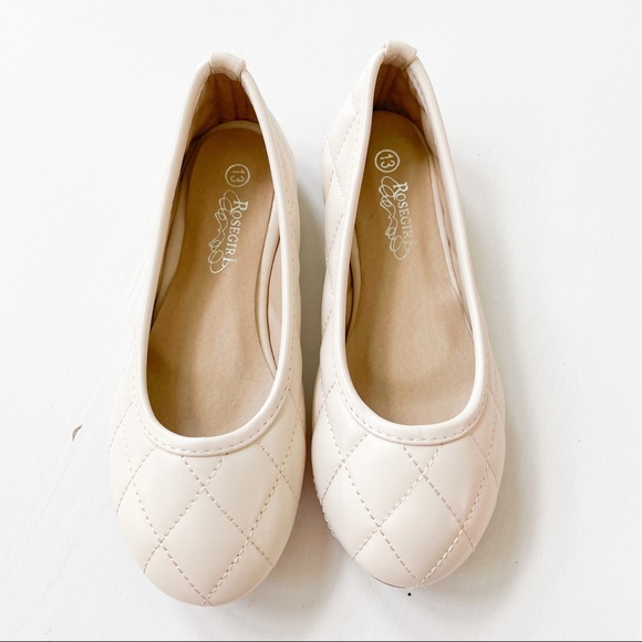 Rosegirl Ivory Quilted Girl Flats C7208 - Picture 2 of 6